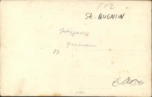 St Quentin [handschriftlich] Justizpalast Zerstoerung *