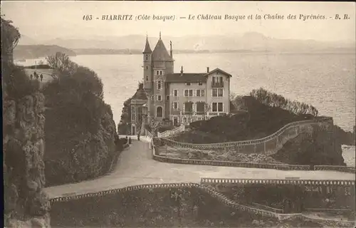 Biarritz Chateau Basque et la Chaine des Parenees *