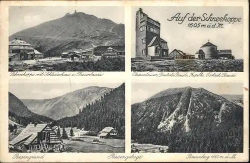 Schneekoppe Observatorium Deutsche Baude Riesenbaude Brunnberg Riesengebirge