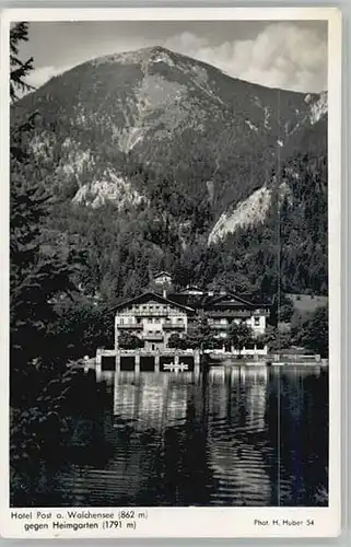 Walchensee Walchensee Oberbayern Hotel Post  ungelaufen ca. 1955 / Kochel a.See /Bad Toelz-Wolfratshausen LKR