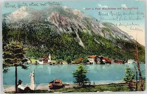 Walchensee Oberbayern Dorf Post o 1918