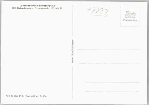 Baiersbronn Schwarzwald Baiersbronn Sankenbacher Wasserfall Tonbach  ungelaufen ca. 1965 / Baiersbronn /Freudenstadt LKR