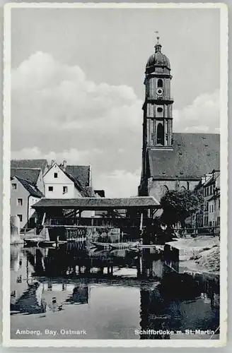 Amberg Oberpfalz Amberg Oberpfalz Schiffbruecke St. Martinskirche x 1941 / Amberg /Amberg Stadtkreis