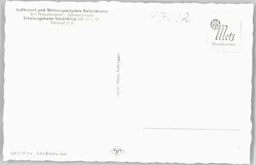 Baiersbronn Schwarzwald Baiersbronn  * / Baiersbronn /Freudenstadt LKR