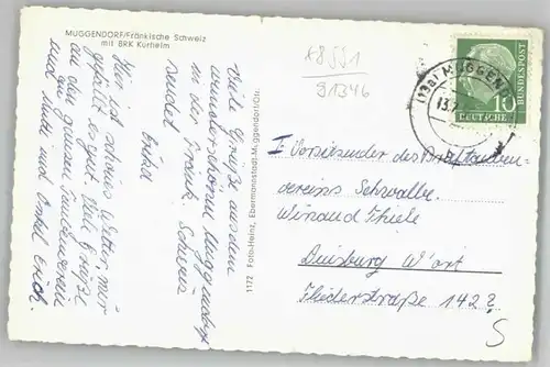 Muggendorf Fraenkische Schweiz Muggendorf Oberfranken  x 1959 / Wiesenttal /Forchheim LKR