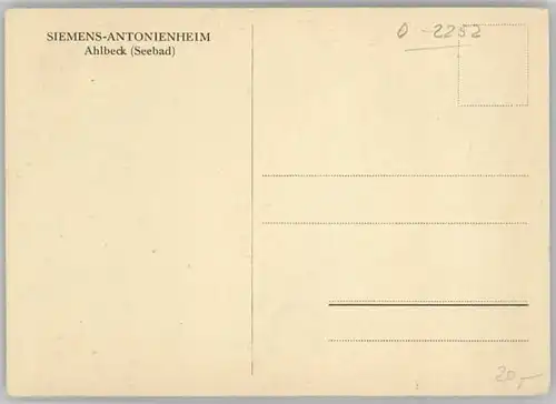 Ahlbeck Ostseebad Insel Usedom Ahlbeck Seebad Siemens Antonienheim * / Heringsdorf Insel Usedom /Ostvorpommern LKR
