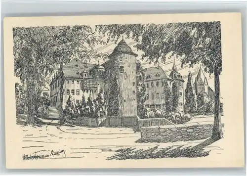 Laubach Hessen Laubach Schloss Kuenstler Otto Ackermann-Pasing x / Laubach /Giessen LKR