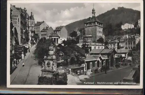 Karlsbad Eger Boehmen Marktbrunnen Schlossbrunnen  / Karlovy Vary /