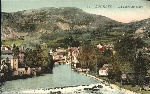 Lourdes Hautes Pyrenees La Chute du Gave / Lourdes /Arrond. d Argeles-Gazost