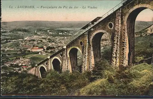 Lourdes Hautes Pyrenees Funiculaire du Pic du Jer le Viaduc / Lourdes /Arrond. d Argeles-Gazost