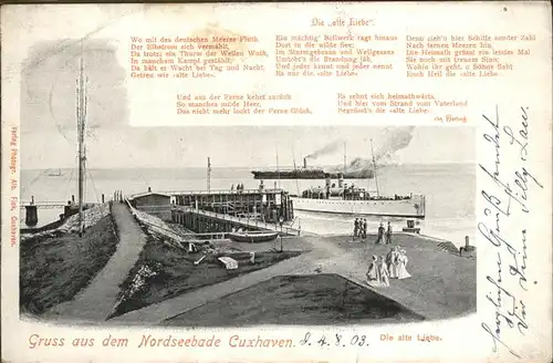 Cuxhaven Nordseebad Nodseebade Spruch "die alte Liebe" / Cuxhaven /Cuxhaven LKR