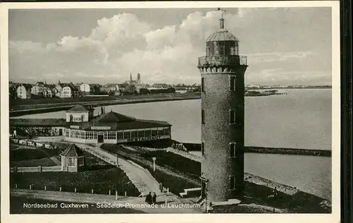 Cuxhaven Nordseebad Seedeich Promenade Leuchtturm / Cuxhaven /Cuxhaven LKR