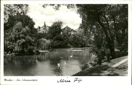 Minden Westfalen Schwanenteich / Minden /Minden-Luebbecke LKR