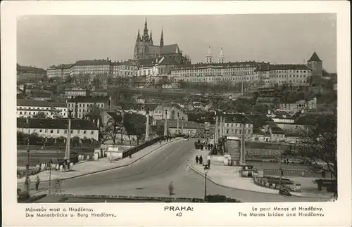 Prag Prahy Prague Manesbruecke Burg Hradcany / Praha /