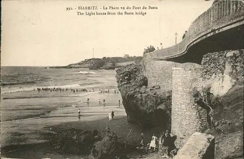 Biarritz Pyrenees Atlantiques Phare vu du Pont du Basta / Biarritz /Arrond. de Bayonne