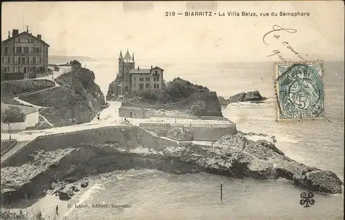 Biarritz Pyrenees Atlantiques La Villa Belza vue du Semaphore / Biarritz /Arrond. de Bayonne