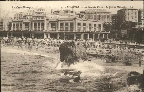 Biarritz Pyrenees Atlantiques Cote Basque Grand Plage Casino  / Biarritz /Arrond. de Bayonne