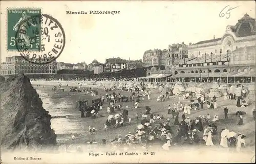 Biarritz Pyrenees Atlantiques Plage Palais Casino  / Biarritz /Arrond. de Bayonne