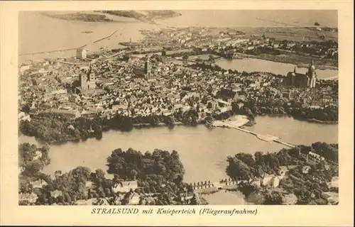 Stralsund Mecklenburg Vorpommern Knieperteich Fliegeraufnahme  / Stralsund /Stralsund Stadtkreis
