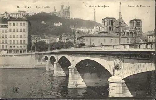 Lyon Pont Tilsitt Cathedrale Saint-Jean Coteau Fourviere x