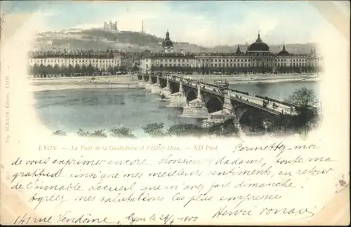 Lyon Pont Guillotiere  Hotel Dieu x