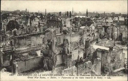 Reims les Ruines de la grande Guerre x