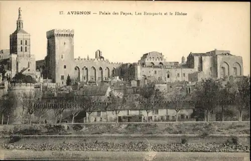 Avignon Palais Papes Remparts Rhone *