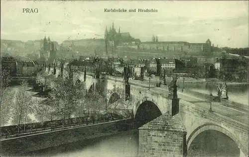 Prag Prahy Prague Karlsbruecke Moldau Burg Hradschin Kat. Praha