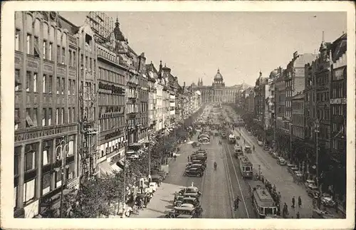 Prag Prahy Prague Vaclavske namesti Wenzelsplatz Nationalmuseum Strassenbahn Kat. Praha