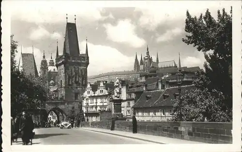 Prag Prahy Prague Malostranske mostecke veze Hradcany Kleinseiter Brueckentuerme Karlsbruecke Burg Hradschin Kathedrale Veitsdom Kat. Praha