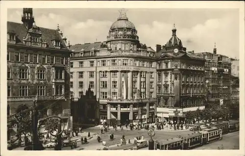 Prag Prahy Prague Vaclavske namesti Wenzelsplatz Strassenbahn Kat. Praha