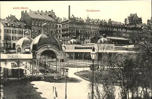 Karlsbad Eger Boehmen Stadtpark Kat. Karlovy Vary