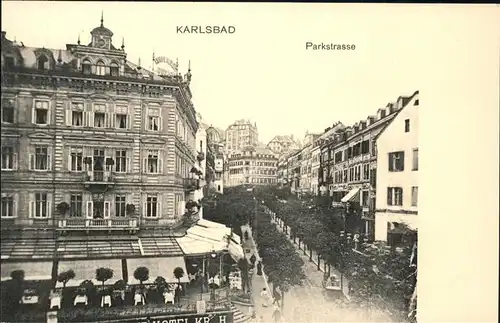 Karlsbad Eger Boehmen Parkstrasse Kat. Karlovy Vary