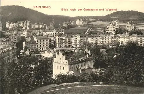 Karlsbad Eger Boehmen Gartenzeile und Westend Villenkolonie Kat. Karlovy Vary
