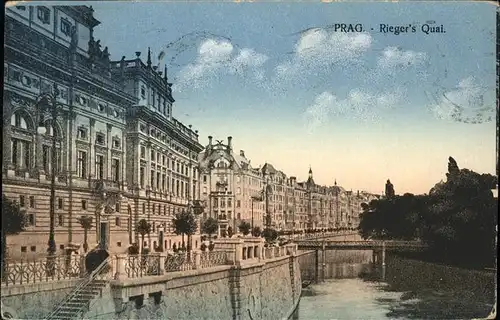 Prag Prahy Prague Riegers Quai Kat. Praha