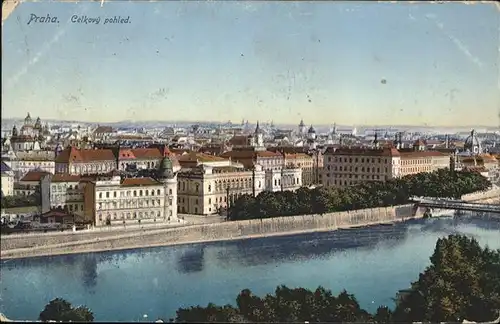 Prag Prahy Prague Celkovy pohled Gesamtansicht Moldau Bruecke Kat. Praha