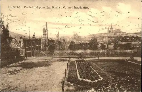 Prag Prahy Prague Stara Praha Pomniku Karla IV ku Hradcanum Denkmal Burg Hradschin Kathedrale Altstadt Kat. Praha