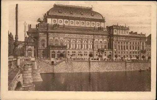 Prag Prahy Prague Narodni divadlo Nationaltheater Moldau Kat. Praha