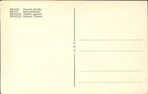 Prag Prahy Prague Narodni divadlo s mostem cisare Frantiska Josefa Nationaltheater Kaiser Franz Joseph Bruecke Moldau Kat. Praha