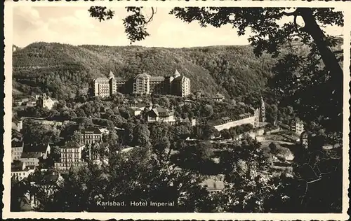 Karlsbad Eger Boehmen Panorama mit Hotel Imperial Kat. Karlovy Vary