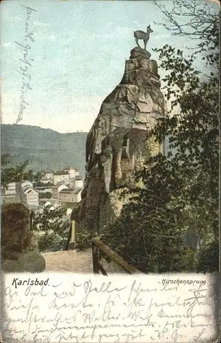 Karlsbad Eger Boehmen Gemsfelsen am Hirschensprung Kat. Karlovy Vary