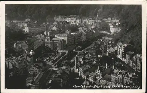 Karlsbad Eger Boehmen Blick vom Dreikreuzberg Kat. Karlovy Vary