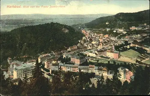Karlsbad Eger Boehmen Panorama Blick von der Franz Josefs Hoehe Kat. Karlovy Vary