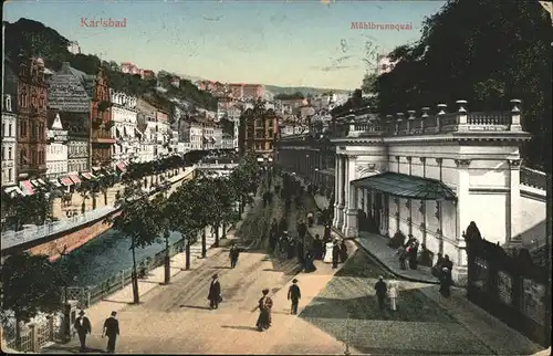 Karlsbad Eger Boehmen Muehlbrunnquai Kat. Karlovy Vary