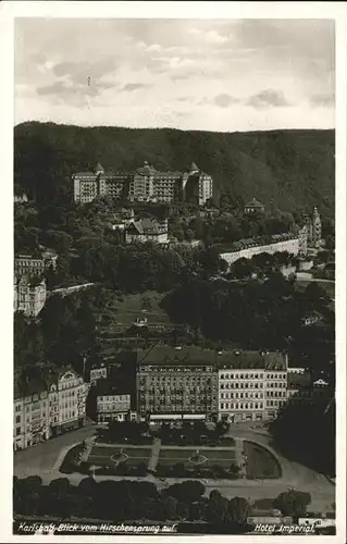Karlsbad Eger Boehmen Blick vom Hirschensprung auf Hotel Imperial Kat. Karlovy Vary