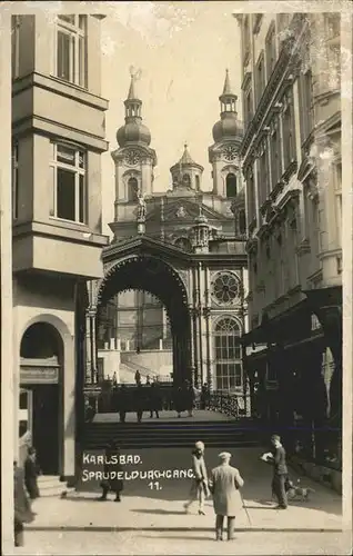 Karlsbad Eger Boehmen Sprudeldurchgang Kirche Kat. Karlovy Vary