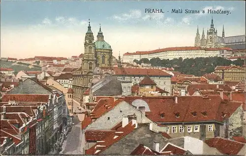 Prag Prahy Prague Mala Strana a Hradcany Kleinseite mit Burg Hradschin Kathedrale Veitsdom Kat. Praha