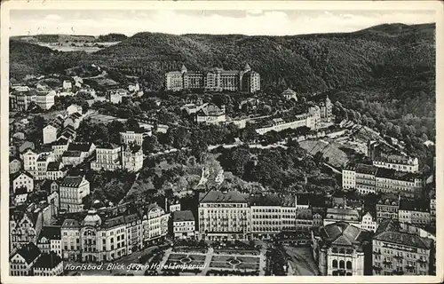 Karlsbad Eger Boehmen Blick gegen Hotel Imperial Kat. Karlovy Vary