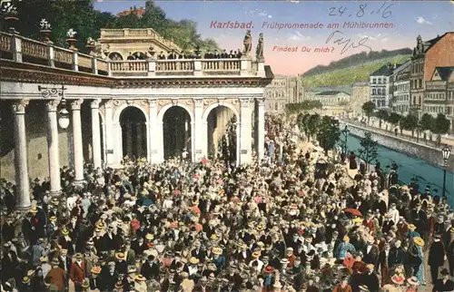 Karlsbad Eger Boehmen Fruehpromenade Muehlbrunnen Kolonnade Kat. Karlovy Vary