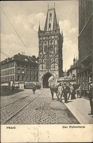 Prag Prahy Prague Prasna brana Pulverturm Strassenbahn Kat. Praha